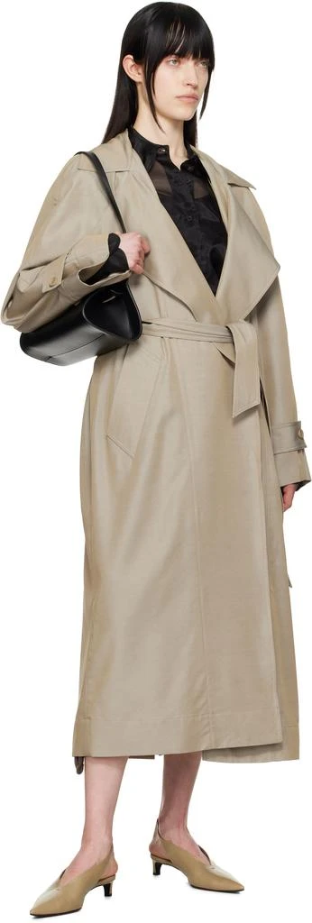 The Frankie Shop Beige Astoria Cut-Out Raglan Sleeve Trench Coat 4