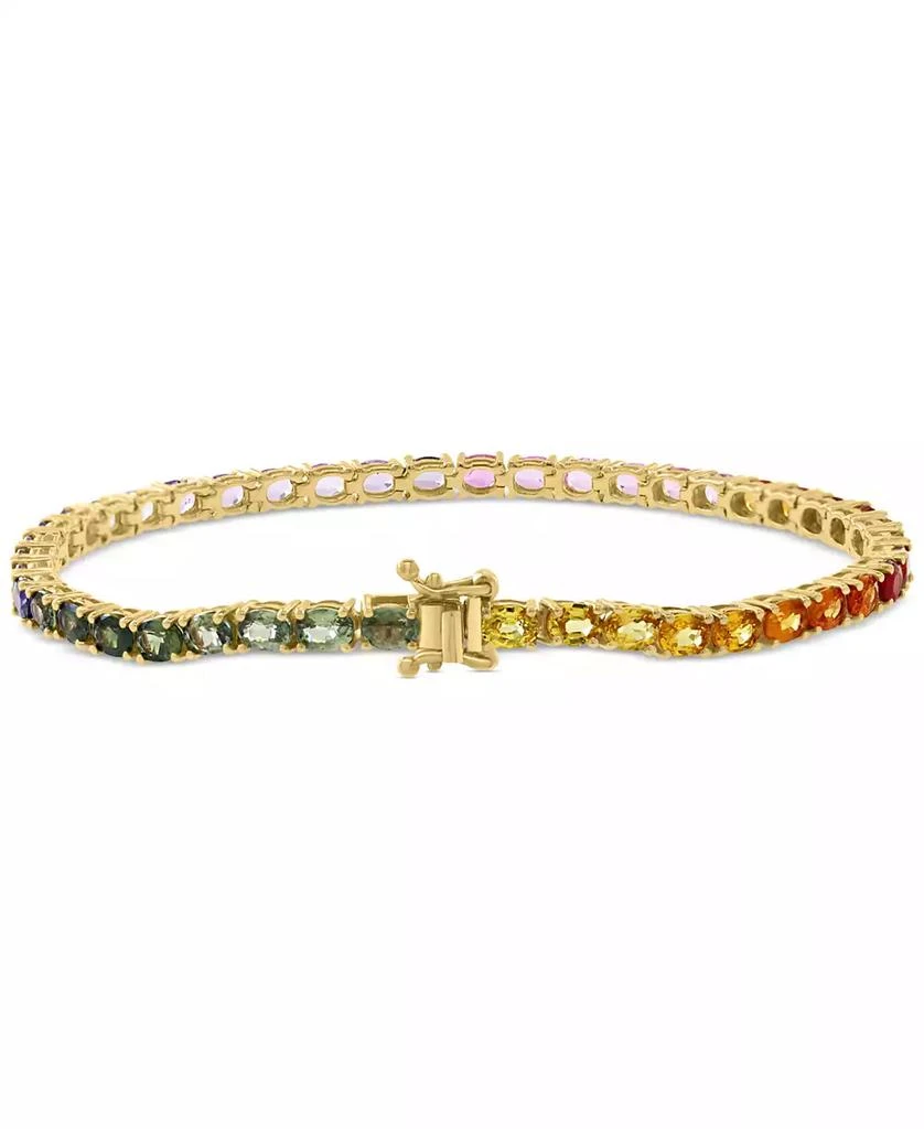 Effy EFFY® Multi-Sapphire Oval Tennis Bracelet (8-7/8 ct. t.w.) in 14k Gold 3