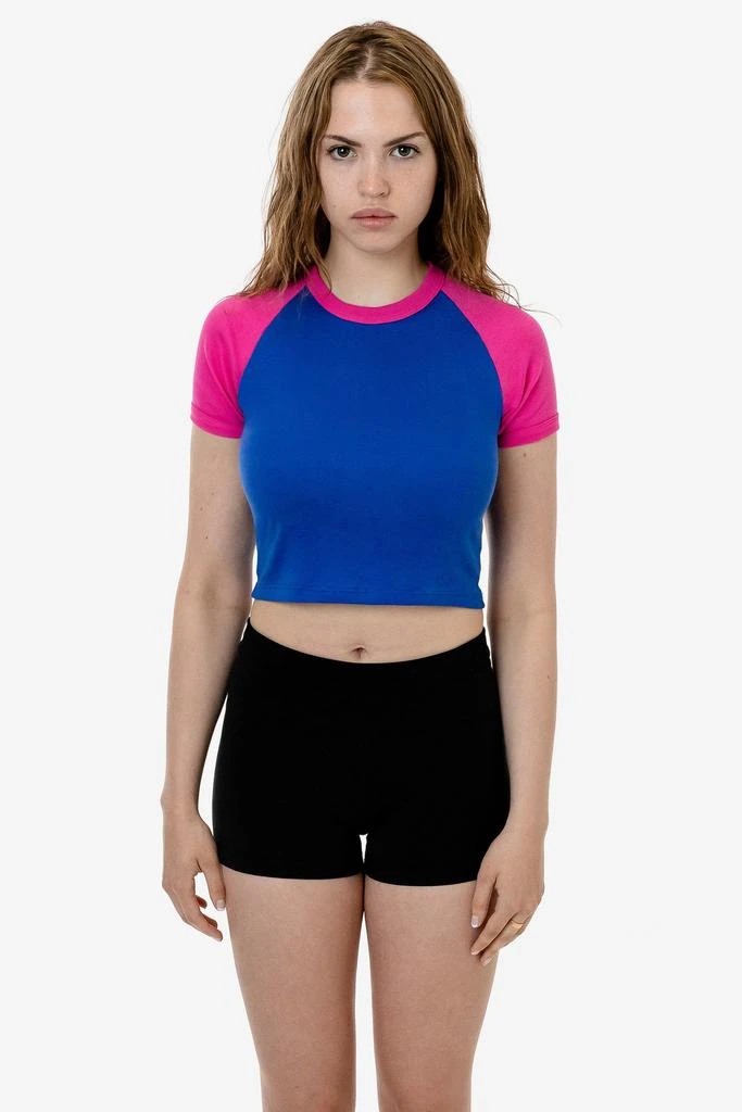 Los Angeles Apparel 43077 - Baby Rib Short Sleeve Cropped Raglan 8