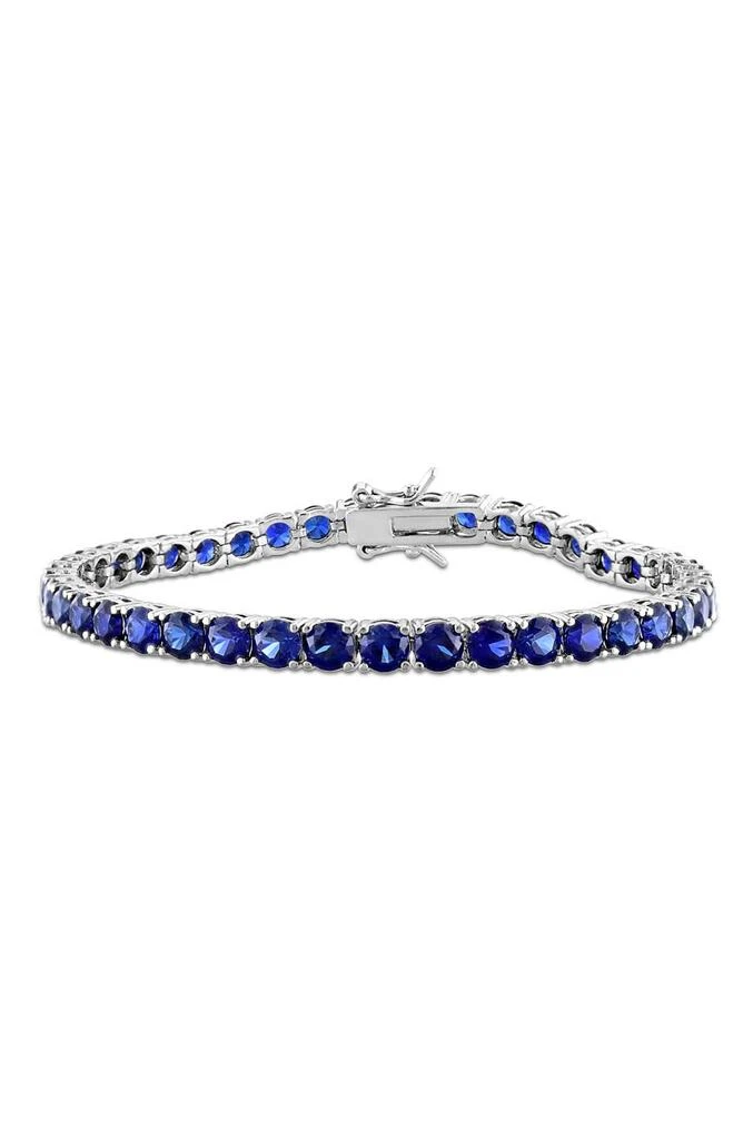 DELMAR Lab Created Blue Sapphire Tennis Bracelet 1