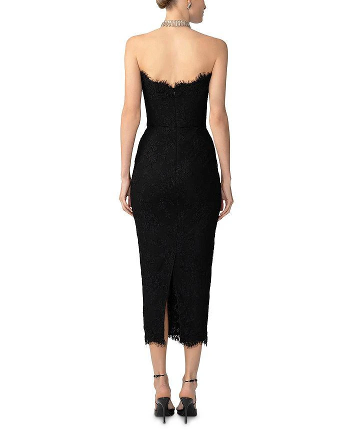 SAU LEE Sofina Lace Midi Dress, Black