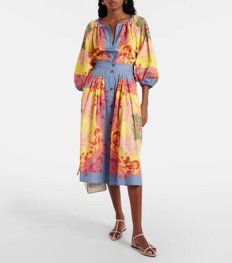 ETRO Printed balloon-sleeve cotton blouse 2