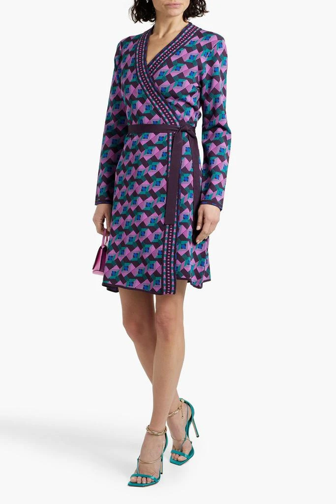 Diane von Furstenberg Edwina intarsia-knit mini wrap dress 2