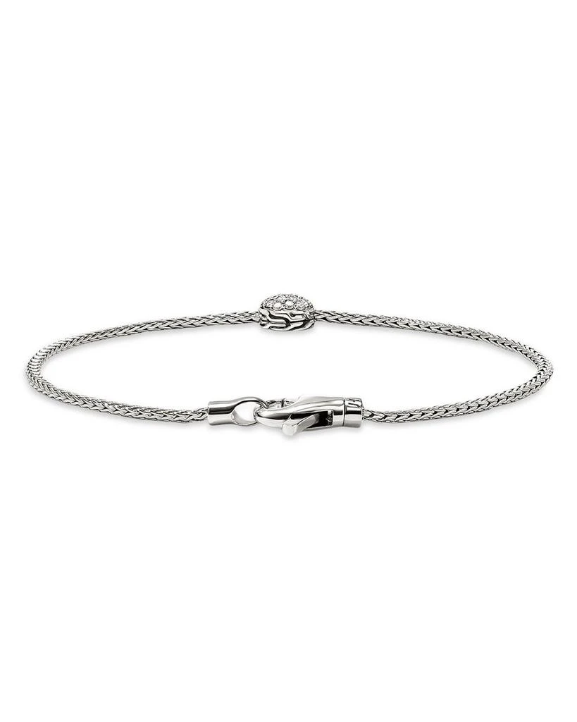 JOHN HARDY Sterling Silver JH Essentials Diamond Pavé Disc Chain Bracelet 5