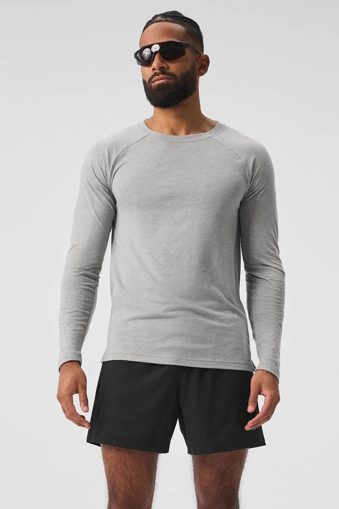 Alo Triumph Long Sleeve Tee - Athletic Heather Grey 1