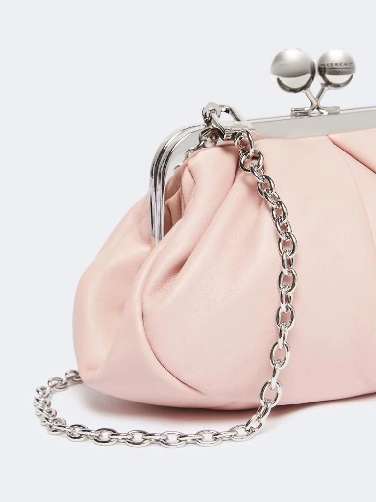 Max Mara Prati Soft Pleated Clutch Bag In Pale Pink Lambskin 3