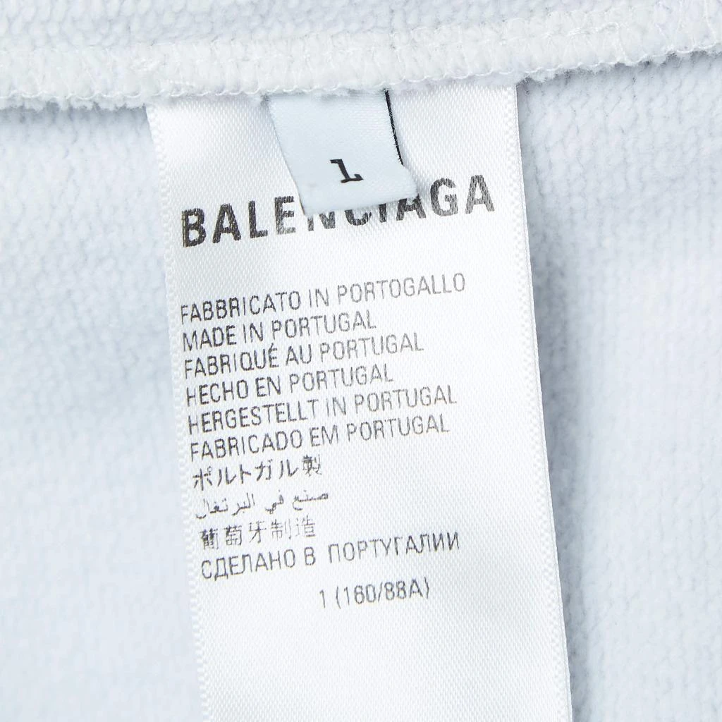 Balenciaga Balenciaga Grey Distressed Cotton Graphic Print Hoodie S 5