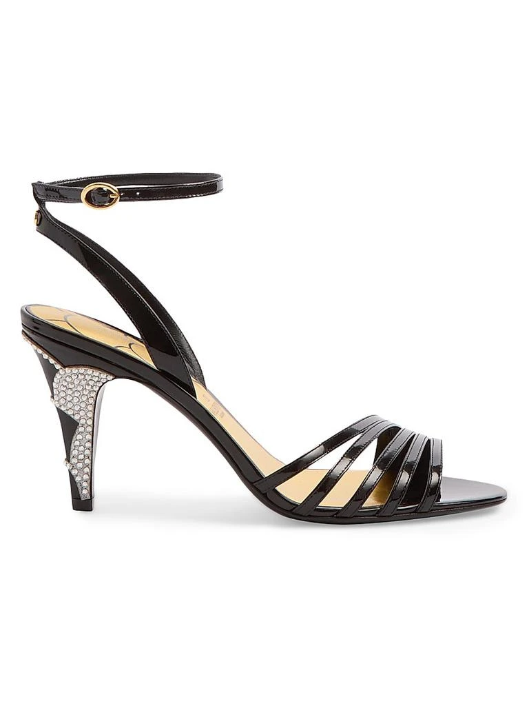 Valentino Ladycrush 85MM Patent Leather Sandals with Crystals 1