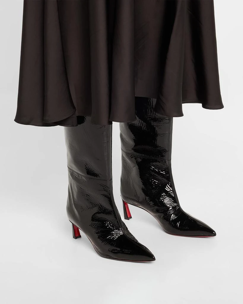 Christian Louboutin Patent Leather Red Sole Tall Boots 3