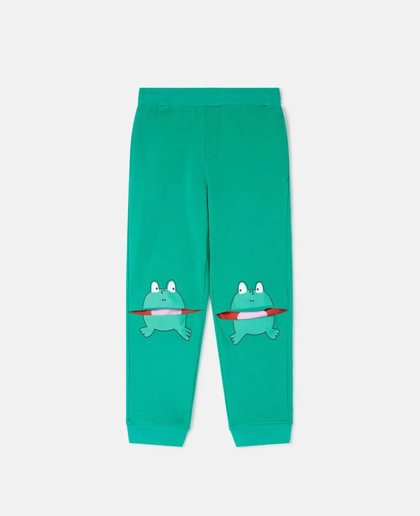 Stella McCartney Stella McCartney - Frog Graphic Elasticated Joggers, Green, Size: 4 1