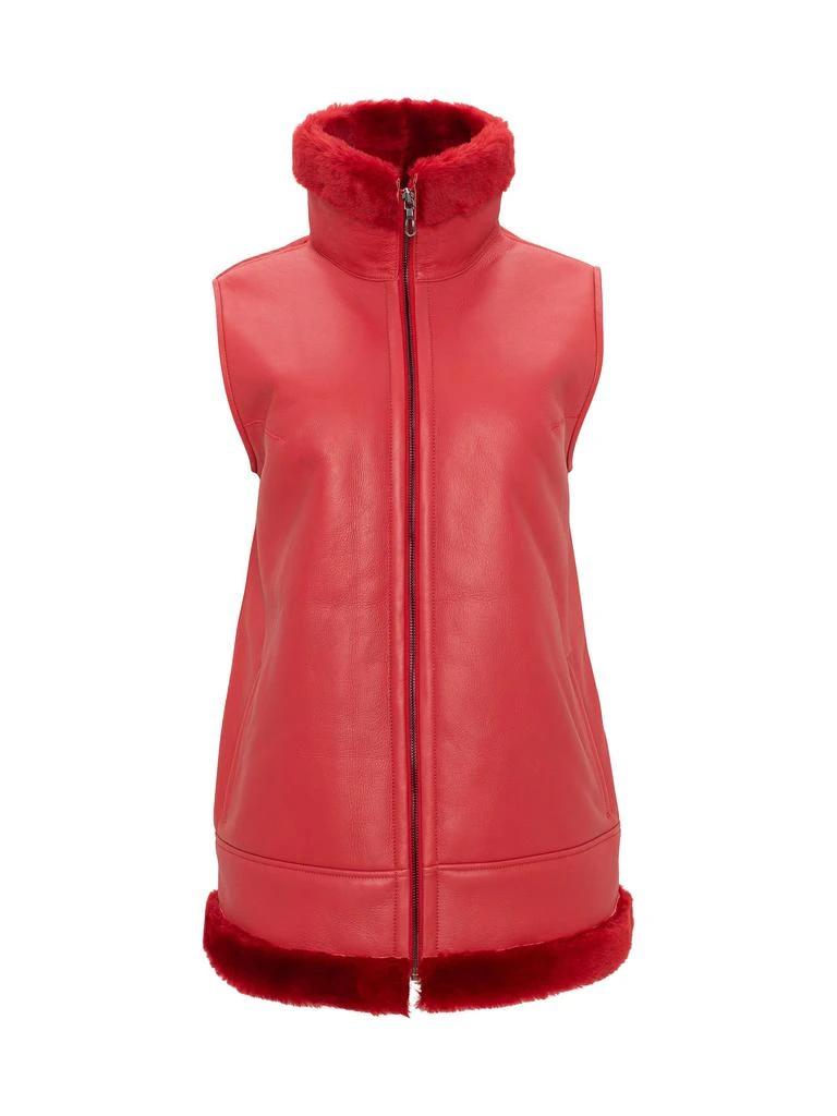 WOLFIE FURS Sherling Zip Front Down Vest 1