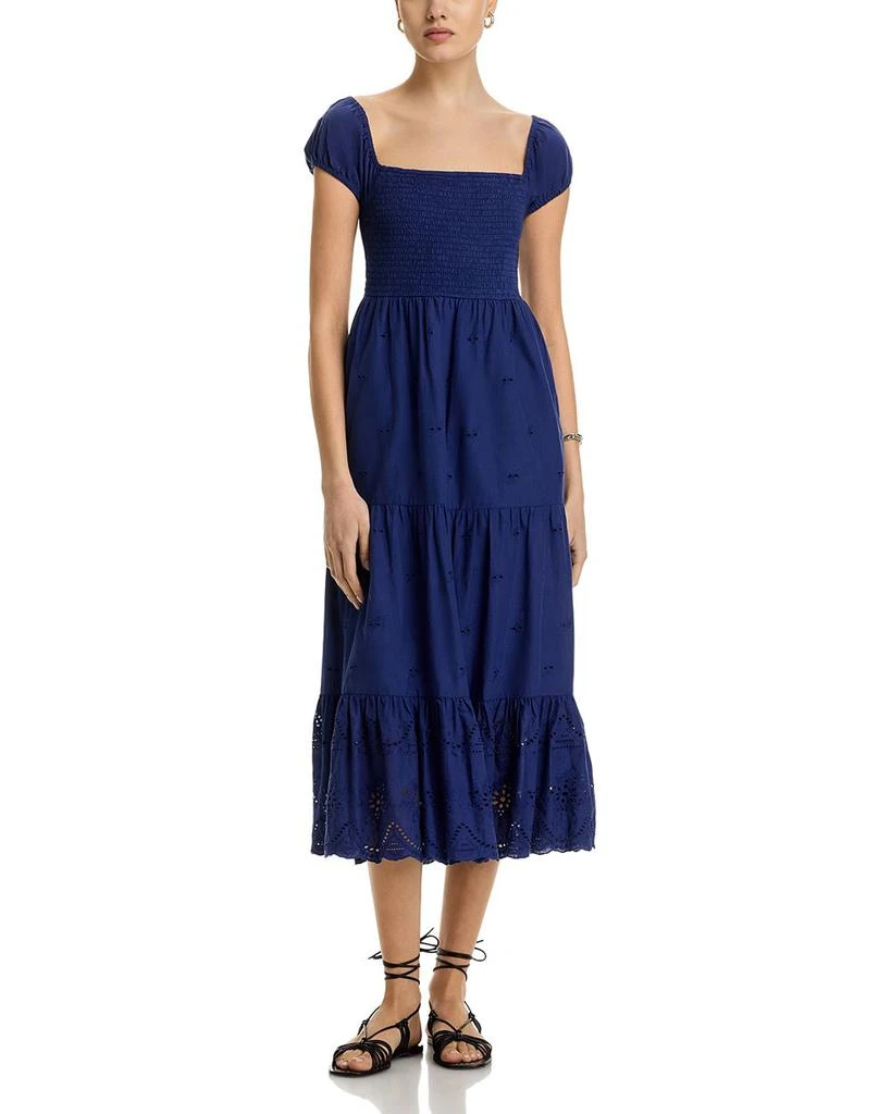 AREA Eyelet Smocked Midi Dress 1
