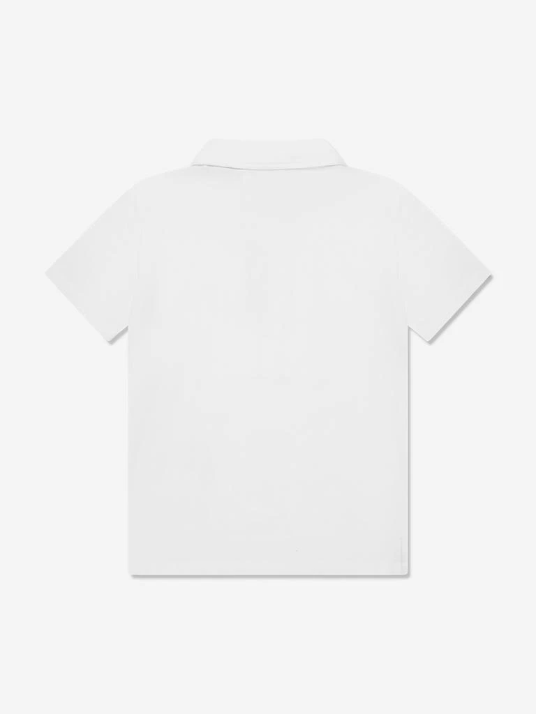 GUESS Guess Boys Logo Polo Shirt in White 2