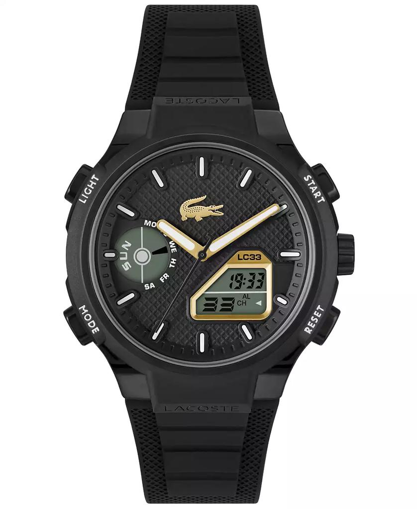 Lacoste Men's LC33 Black Silicone Strap Watch, 44.8mm