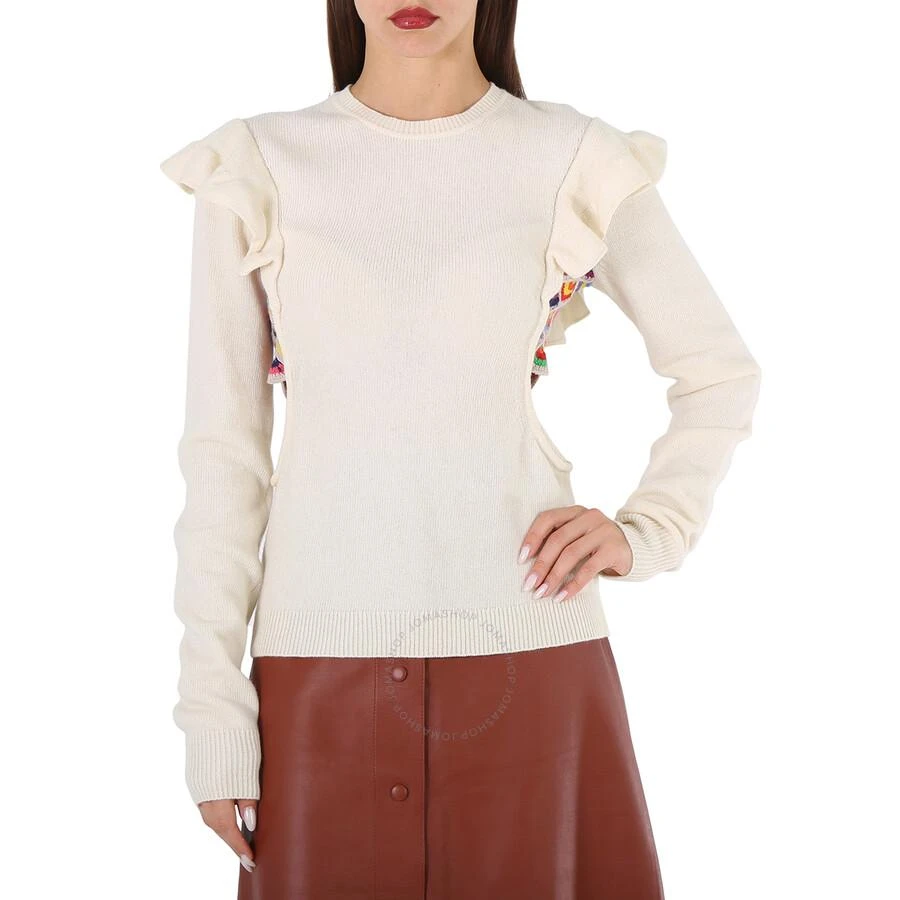 Chloé Ladies Multicolor Ruffled Crochet Sweater 1