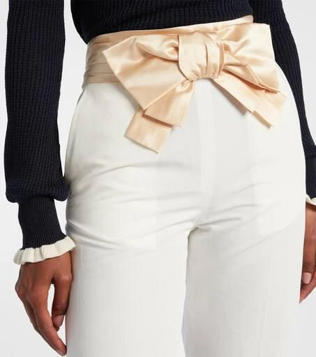 Valentino High-rise cotton and linen straight pants 4