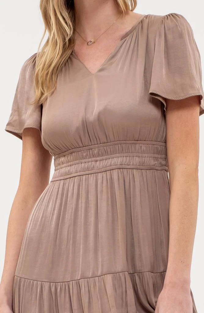 AUGUST SKY Short Sleeve Empire Waist Midi Dress 3