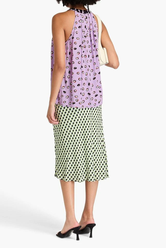 Diane von Furstenberg Lilia cutout printed crepe top 3