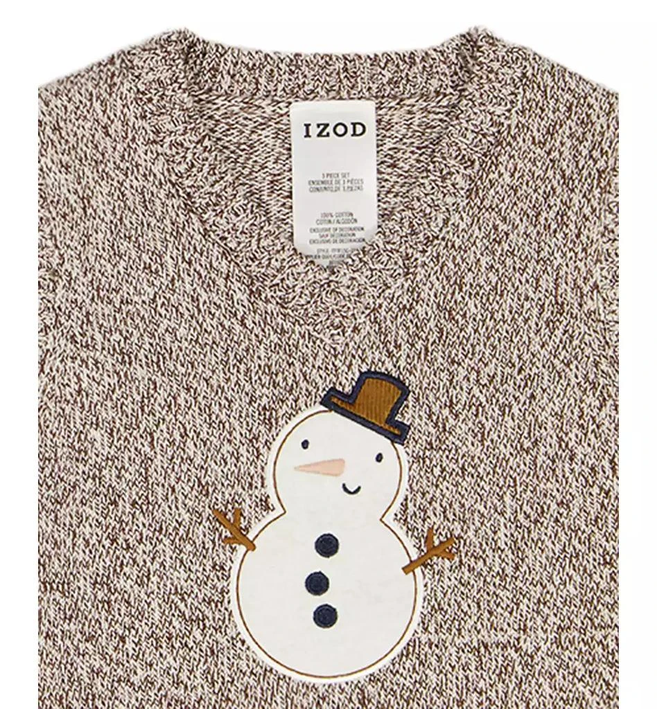 IZOD Baby Boys
 Snowman Sweater Vest, Shirt and Pants, 3-Piece Set 3