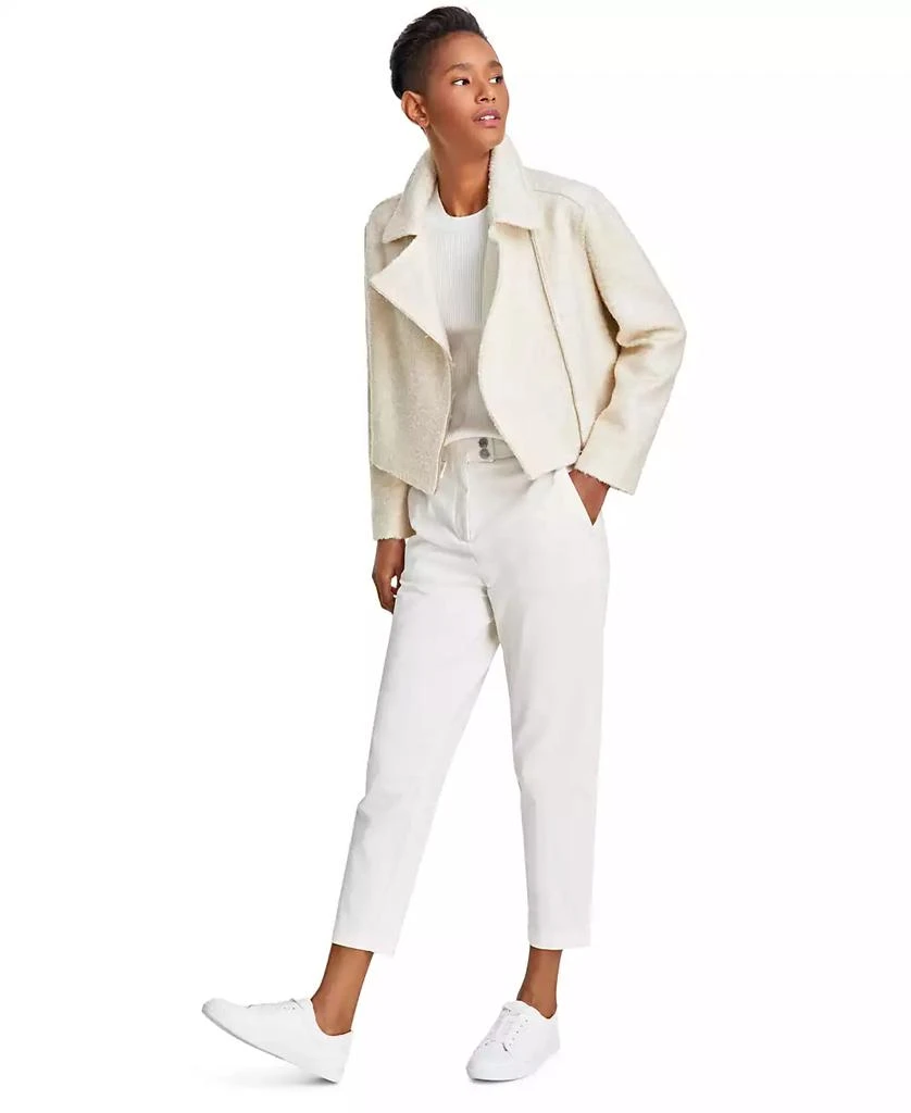Hugo Boss Women's Jabi Tweed Cropped Moto Jacket 4