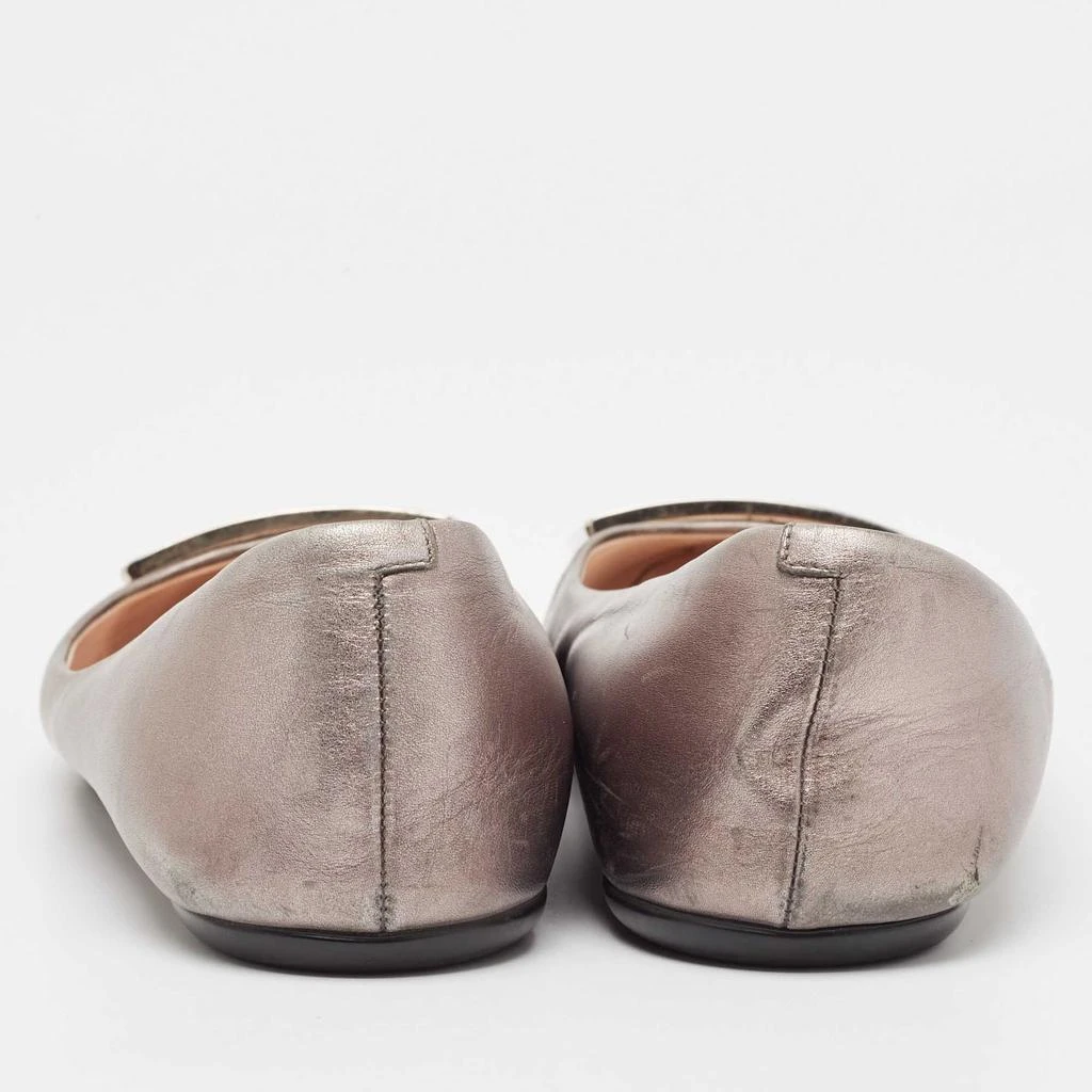 Roger Vivier Roger Vivier Silver Leather Gommette Ballet Flats Size 39 5