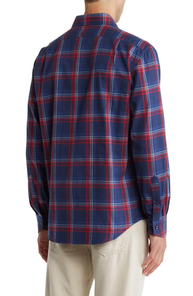Lorenzo Uomo Trim Fit Plaid Flannel Cotton Dress Shirt