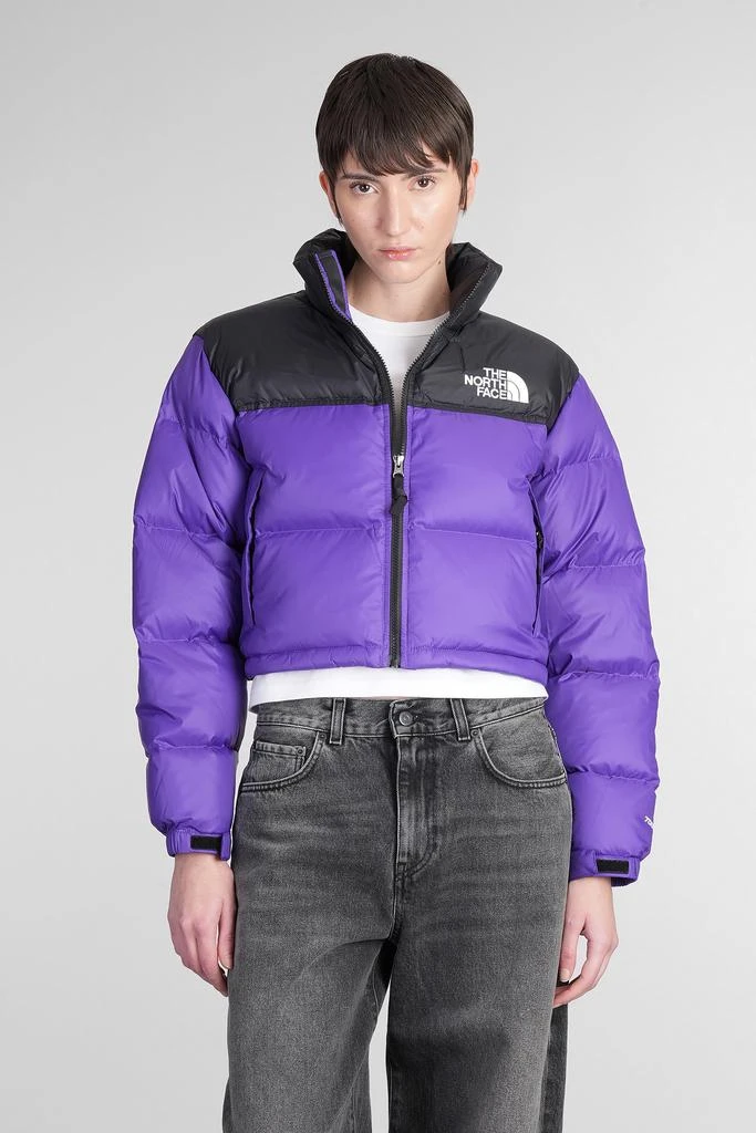 The North Face Nuptse Short Puffer In Viola Leather 1
