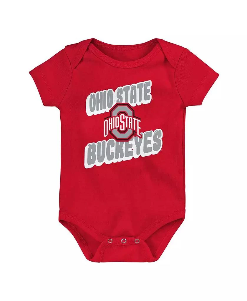 Outerstuff Newborn Scarlet Ohio State Buckeyes Sunday Comics 3-Pack Bodysuit Set 2