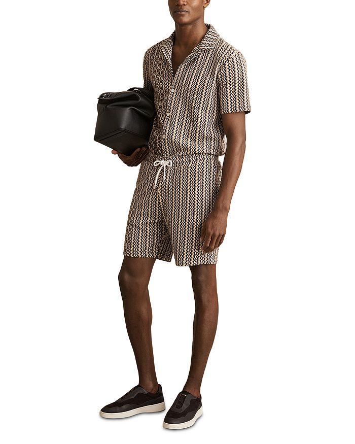 REISS Printed Drawstring 7.3" Shorts