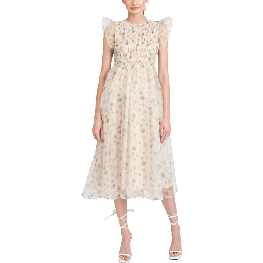 En Saison La Raque Womens Floral Smocked Midi Dress 3