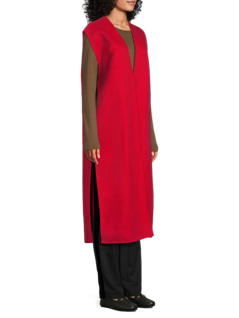 Valentino Wool-Cashmere V-Neck Long Vest 2