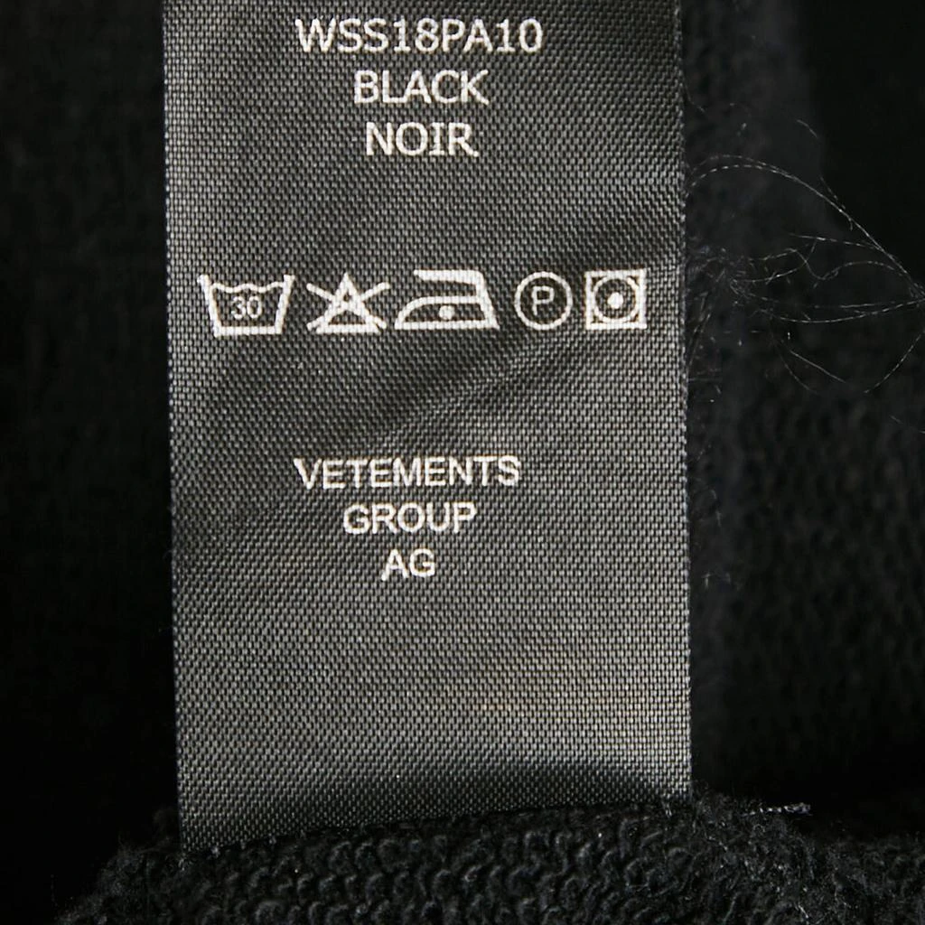 Vetements Vetements Black Logo Embroidered Cotton Knit Sweatpants M 6