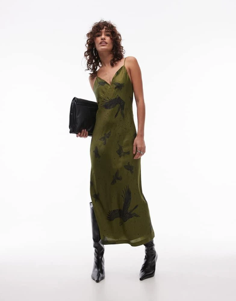 ALL SAINTS AllSaints Melody satin maxi dress in green 2