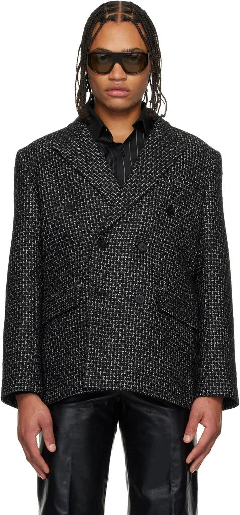Ernest W. Baker Black Double-Breasted Blazer 1