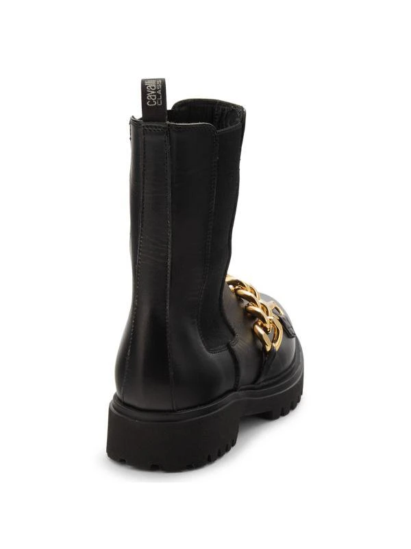cavalli CLASS Chain Trim Leather Chelsea Boots 3