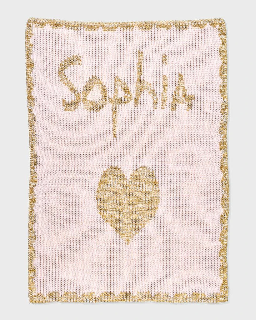 Butterscotch Blankees Single Heart Metallic Crib Blanket, Personalized
