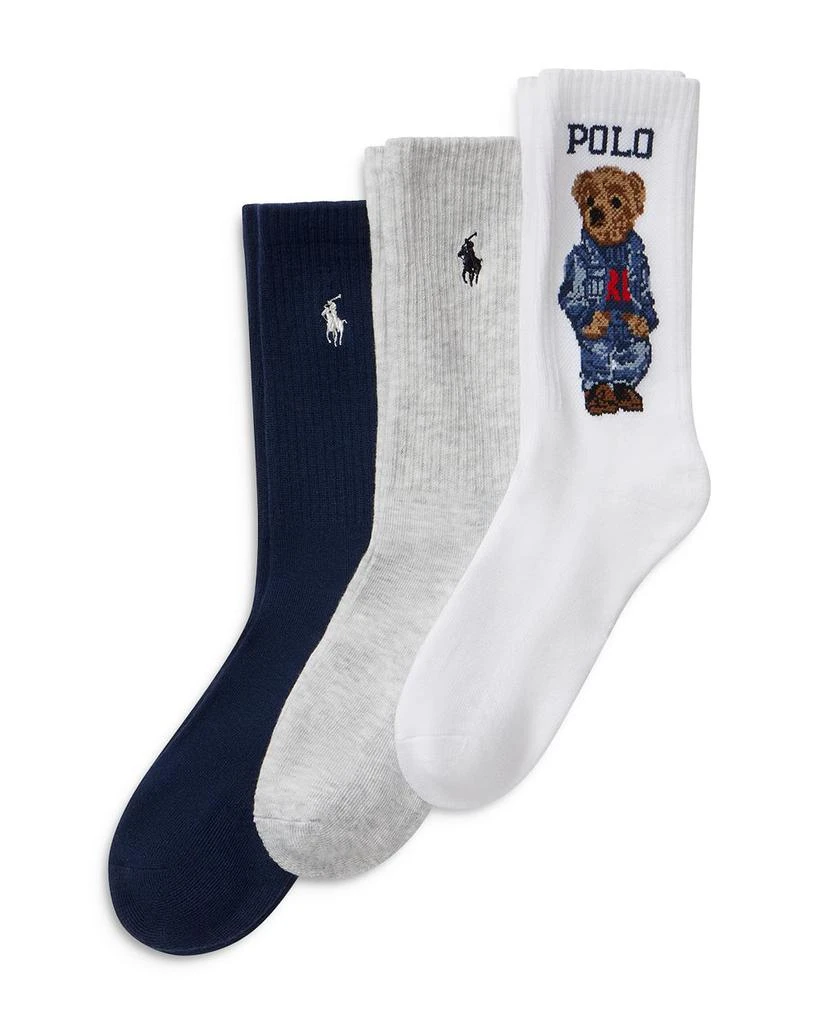 Ralph Lauren Americana Sport Bear Crew Socks, Set of 3 1