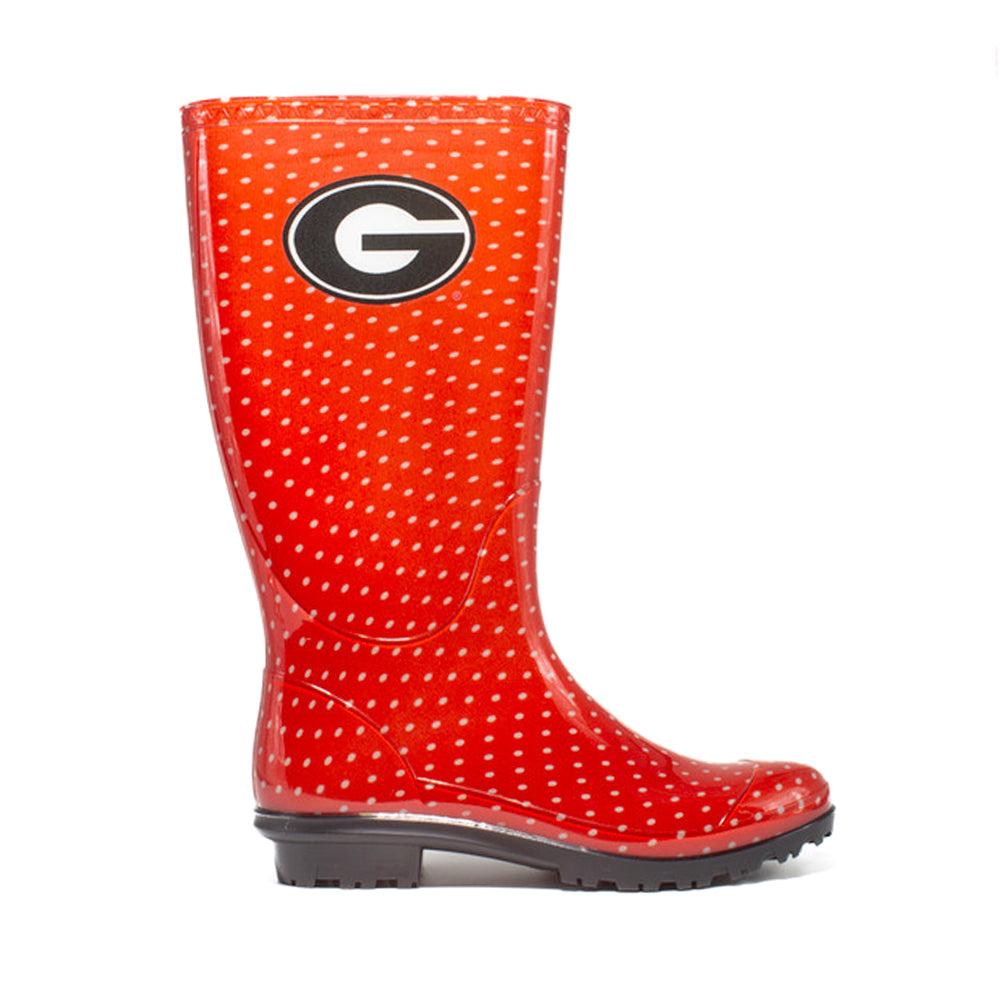 Gameday Boots University of Georgia Polka Dot Round Toe Rain Boots