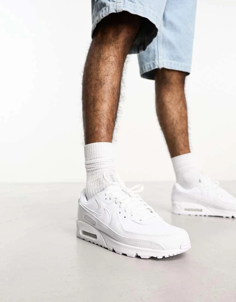 NIKE Nike Air Max 90 LTR trainers in triple white 1