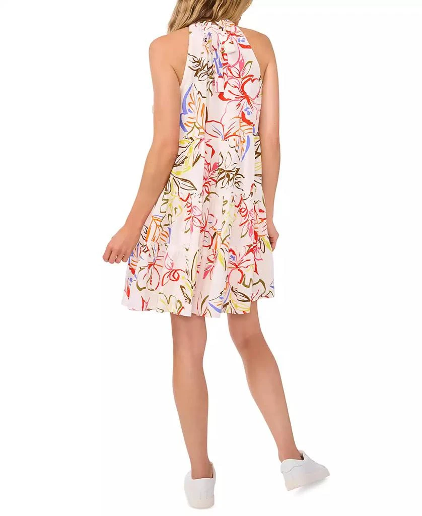 CeCe Women's Tropical Tie-Back Halter Tiered Mini Dress 3