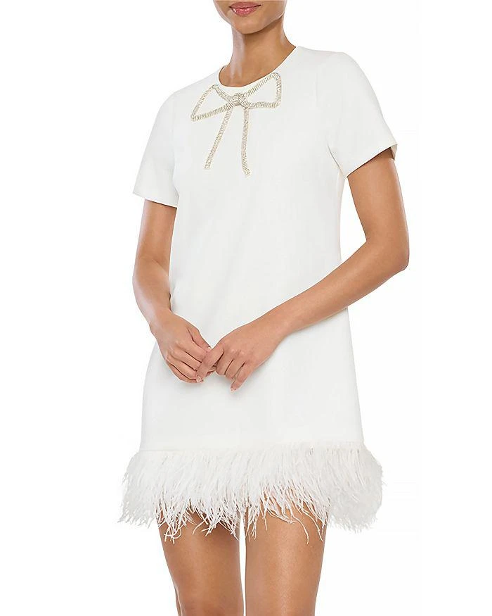 Likely Marullo Bow Embellished Feather Mini Dress 1
