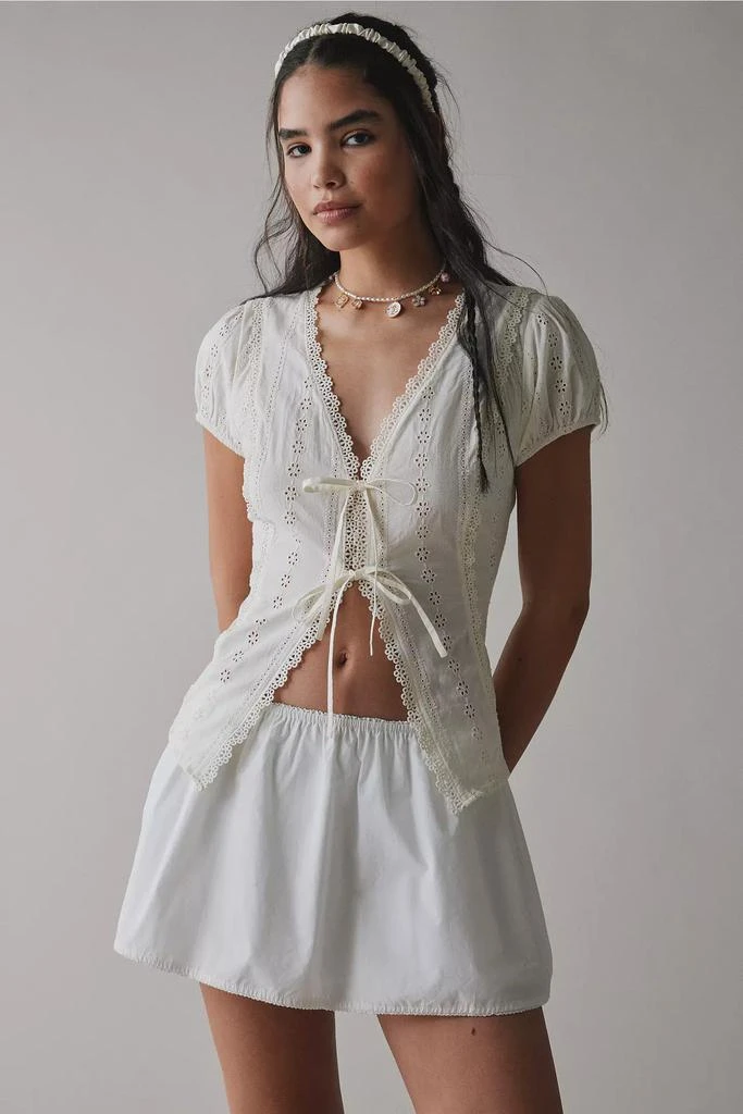 Kimchi Blue Kimchi Blue Secret Garden Eyelet Lace Tie-Front Bed Jacket 1