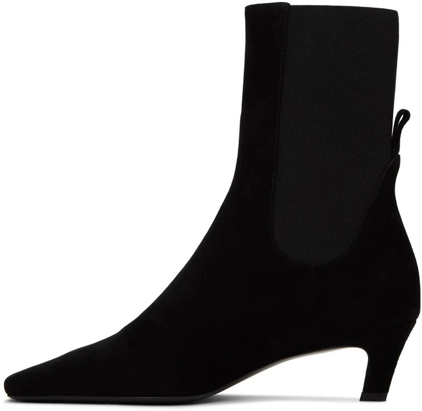 Totême Black 'The Mid' Heel Suede Boots 3