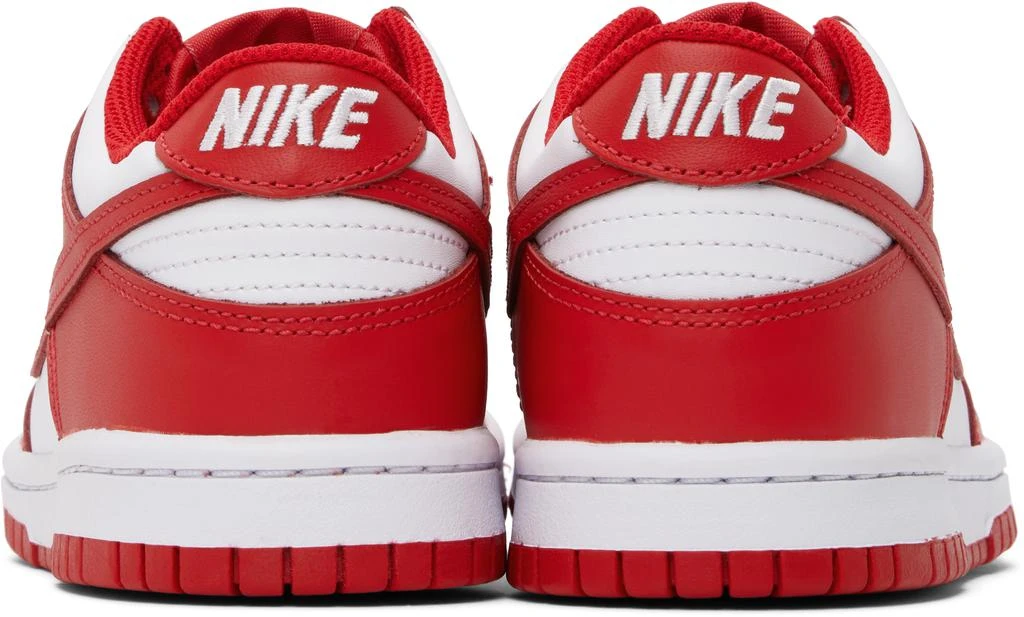 NIKE Big Kids Red & White Dunk Low Sneakers 2