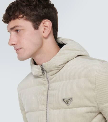 Prada Cropped cotton corduroy down jacket 5