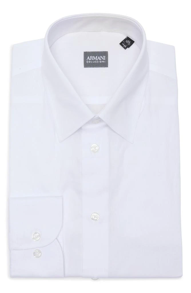 Armani Collezioni Solid Cotton Twill Dress Shirt 3