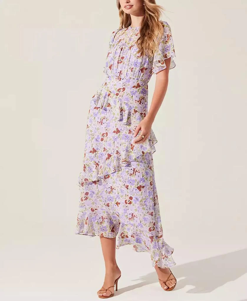 ASTR Women's Floramae Floral Ruffle-Trim Midi Dress 3