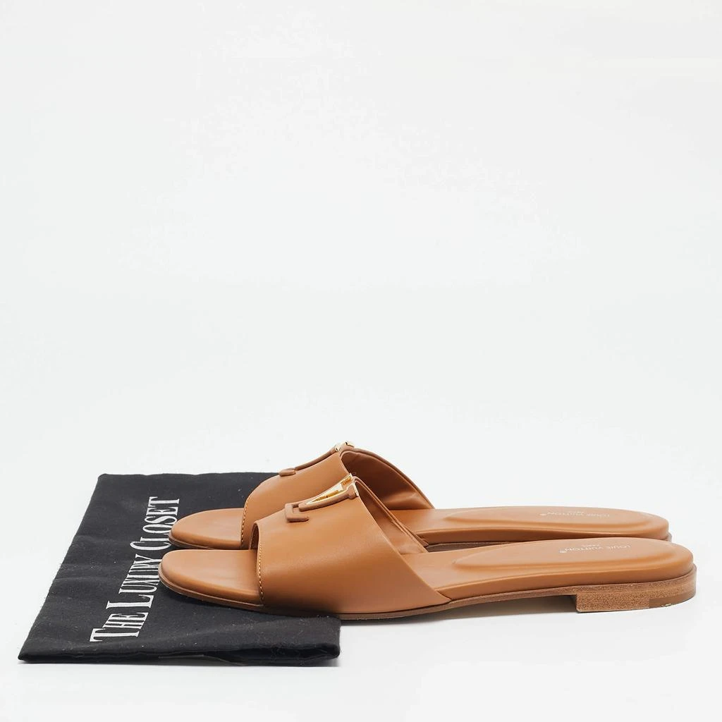 Louis Vuitton Louis Vuitton Brown Leather LV Mare Flat Slides Size 39.5 9