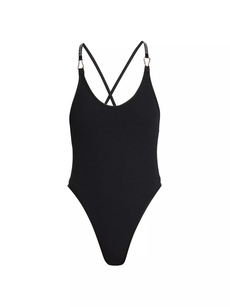 Heron Preston Ribbed Microfiber One-Piece Swimsuit