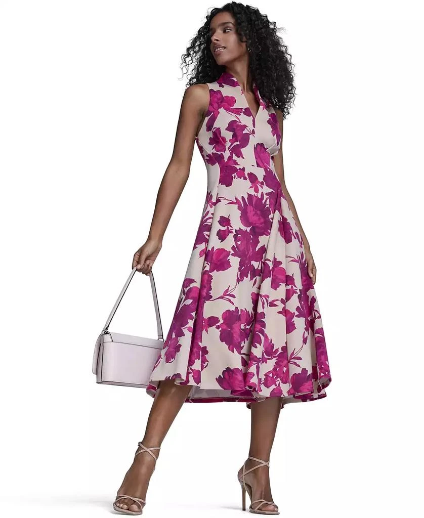 Calvin Klein Women's V-Neck Printed Midi Dress 1